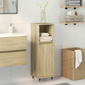 Bathroom Cabinet Sonoma Oak Engineered Wood Slim Bathro...