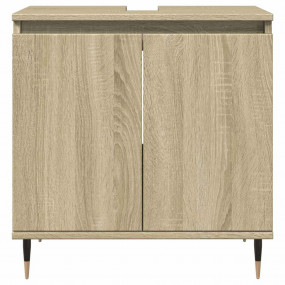 Bathroom Cabinet Sonoma Oak Engineered Wood, Iron Bathr...
