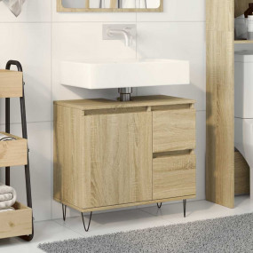 Bathroom Cabinet Sonoma oak Engineered wood, iron Mediu...