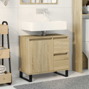 Bathroom Cabinet Sonoma oak Engineered wood, Iron Mediu...