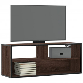 TV Cabinet Brown Oak Engineered Wood, Metal Large TV Ca...