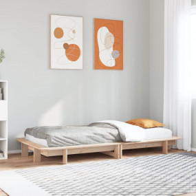 Bed Frame Natural Wood Solid Pinewood, Plywood Small Si...