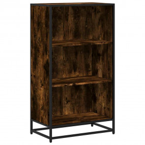 Book Cabinet Smoked Oak Engineered Wood, Metal Medium