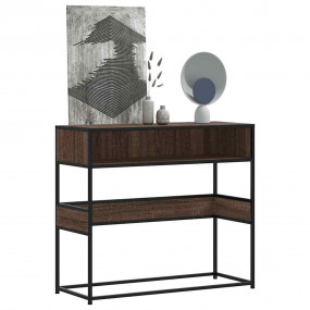 Console Table Brown Oak Engineered wood, metal 35.4x13....
