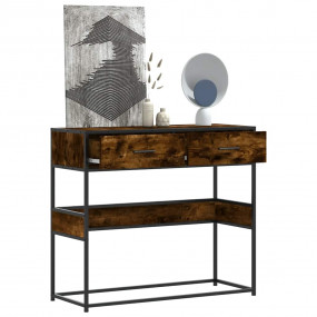 Console Table Smoked Oak Engineered wood, metal Medium