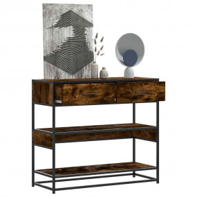 Console Table Smoked Oak Engineered Wood 35.4 x 13.8 x ...