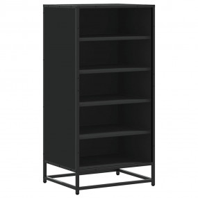 Shoe Rack Set of 6 Black Engineered wood, metal Compact