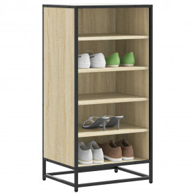 Shoe Rack Set of 7 Sonoma Oak Engineered Wood, Metal