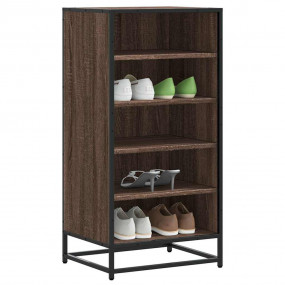 Shoe Rack Set of 10 Brown Oak Engineered Wood Medium Sh...