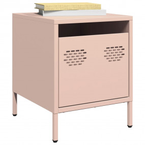 Bedside Cabinet Set of 2 Pink Cold-rolled steel 13.8x15...