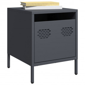 Bedside Cabinet Set of 2 Anthracite Cold-rolled steel