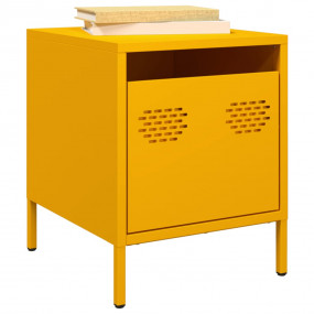 Bedside Cabinet Mustard Yellow Cold-rolled Steel Compac...
