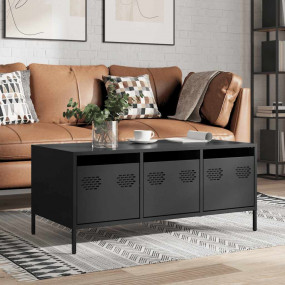 Coffee Table Black Cold-rolled steel Large Adjustable F...