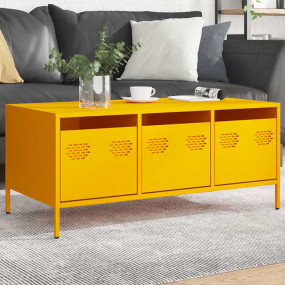 Coffee Table Mustard Yellow Cold-rolled Steel Medium