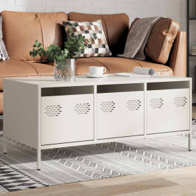 Coffee Table White Cold-Rolled Steel Medium Coffee Tabl...