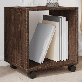 Rolling Cabinet Brown Oak Engineered Wood 14.6x13.0x16....