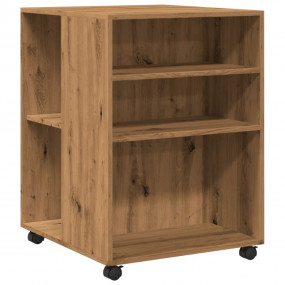 Side Table Artisan Oak Engineered Wood Compact Lockable...
