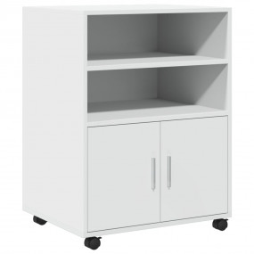 Rolling Cabinet White Engineered wood Medium Rolling Ca...