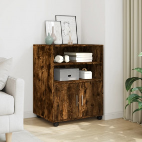 Rolling Cabinet Smoked oak Engineered wood Medium Rolli...