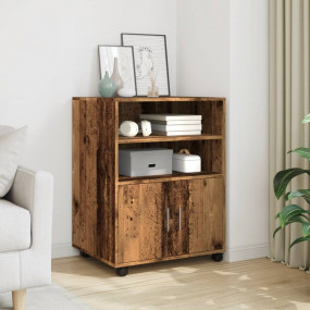 Rolling Cabinet Old wood Engineered wood Medium Lockabl...