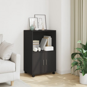 Rolling Cabinet Black Engineered Wood 21.7 in x 15.7 in...