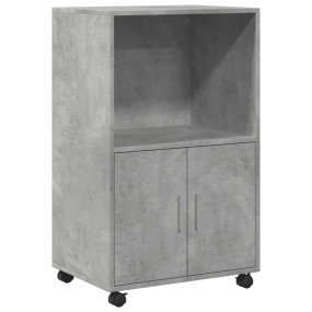 Rolling Cabinet Concrete Grey Engineered Wood Medium