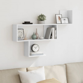 Wall Shelf White Engineered Wood Wall Shelf Rectangular...