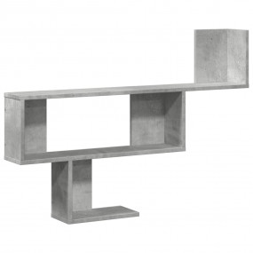 Wall Shelf Concrete Gray Engineered Wood Wall Shelf Rec...