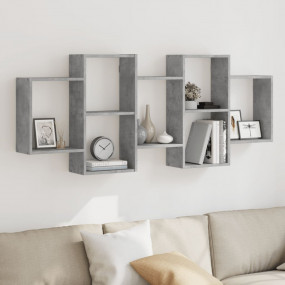 Wall Shelf Concrete Grey Engineered Wood Medium  Wall M...