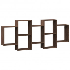 Wall Shelf Brown Oak Engineered Wood 62.6x7.1x25.6 in W...