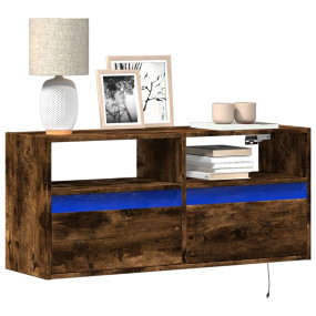 TV Wall Cabinet Smoked Oak Engineered Wood 39.4 x 12.2 ...