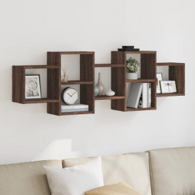 Wall Shelf Brown Oak Engineered wood 50.8 in x 7.1 in x...
