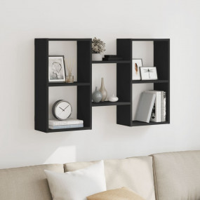 Wall Shelf Black Engineered Wood 37.8x7.1x23.6 in Wall ...