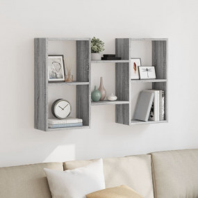 Wall Shelf Gray Sonoma Engineered wood Medium Floating ...