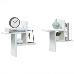 Wall Shelf White Engineered wood Medium Wall mounting