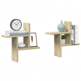 Wall Shelf Sonoma Oak Engineered Wood Standard Wall Mou...
