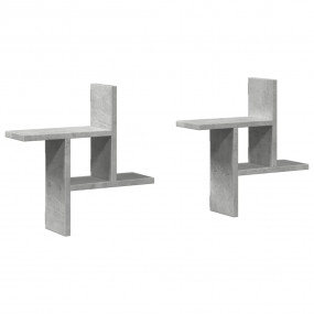 Wall Shelf Concrete grey Engineered wood Medium Wall Sh...