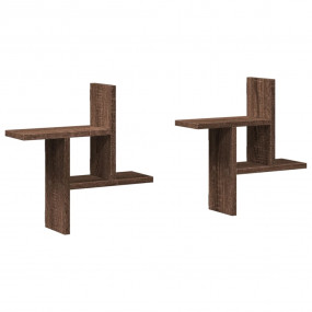 Wall Shelf Brown oak Engineered wood Medium Wall Shelf ...