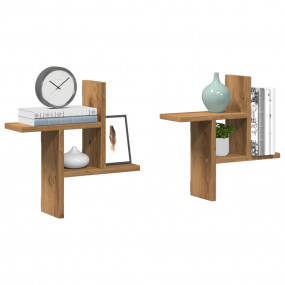 Wall Shelf Artisan Oak Engineered Wood Medium Wall Shel...