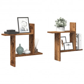 Wall Shelf Old Wood Engineered Wood Medium Wall Shelf