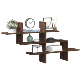 Wall Shelf Brown Oak Engineered Wood Large Wall Shelf
