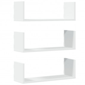 Wall Shelf White Engineered Wood 22.8 x 7.1 x 7.1 in Wa...