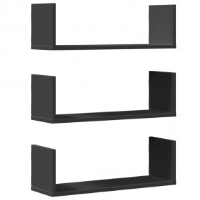 Wall Shelf Black Engineered wood 22.8 in x 7.1 in x 7.1...