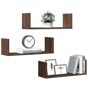 Wall Shelf Brown Oak Engineered Wood 15.2 L Wall Shelf