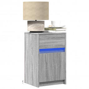 Bedside Cabinet Grey sonoma Engineered wood Small Bedsi...