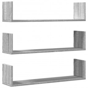 Wall Shelf Grey sonoma Engineered wood Medium Modern Wa...