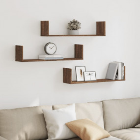 Wall Shelf Brown Oak Engineered Wood 31.5 x 7.1 x 7.1 i...