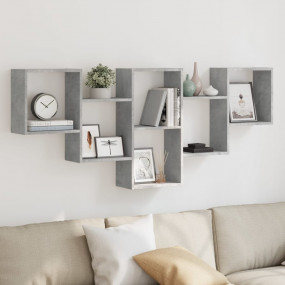 Wall Shelf Concrete Grey Engineered Wood 62.6x7.1x26.0 ...