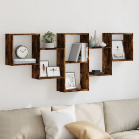 Wall Shelf Smoked Oak Engineered Wood 62.6 x 7.1 x 26.0...