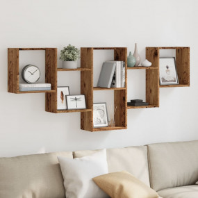 Wall Shelf Old wood Engineered wood 62.6 x 7.1 x 26.0 i...